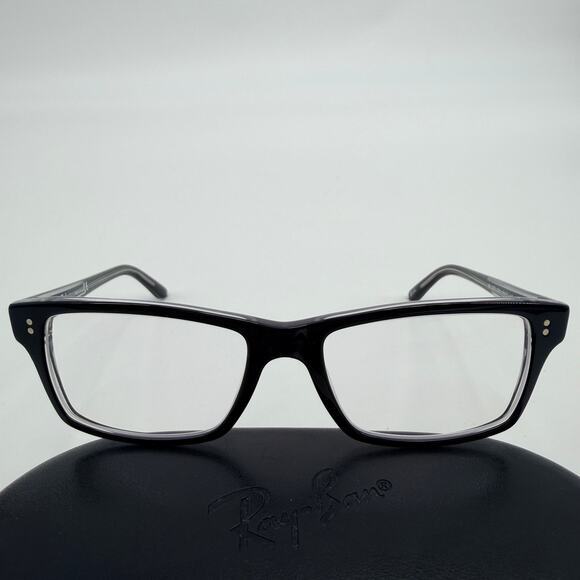Ray Ban RB 5225 2034 Black on Transparent Rectangle Eyeglasses Frames 54-17-145 main image 13